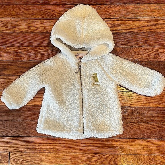 Juicy Couture White Sherpa Zip Up Jacket Size 6/9 Months - Picture 1 of 6